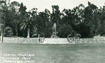 Hillcrest Park fountain in 1930